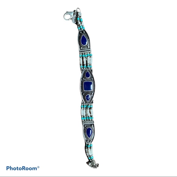 Express Western Style Blue/ Silver Bracelet - Picture 3 of 3